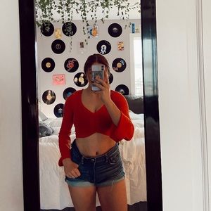 Hi-Rise Shortie Denim Shorts